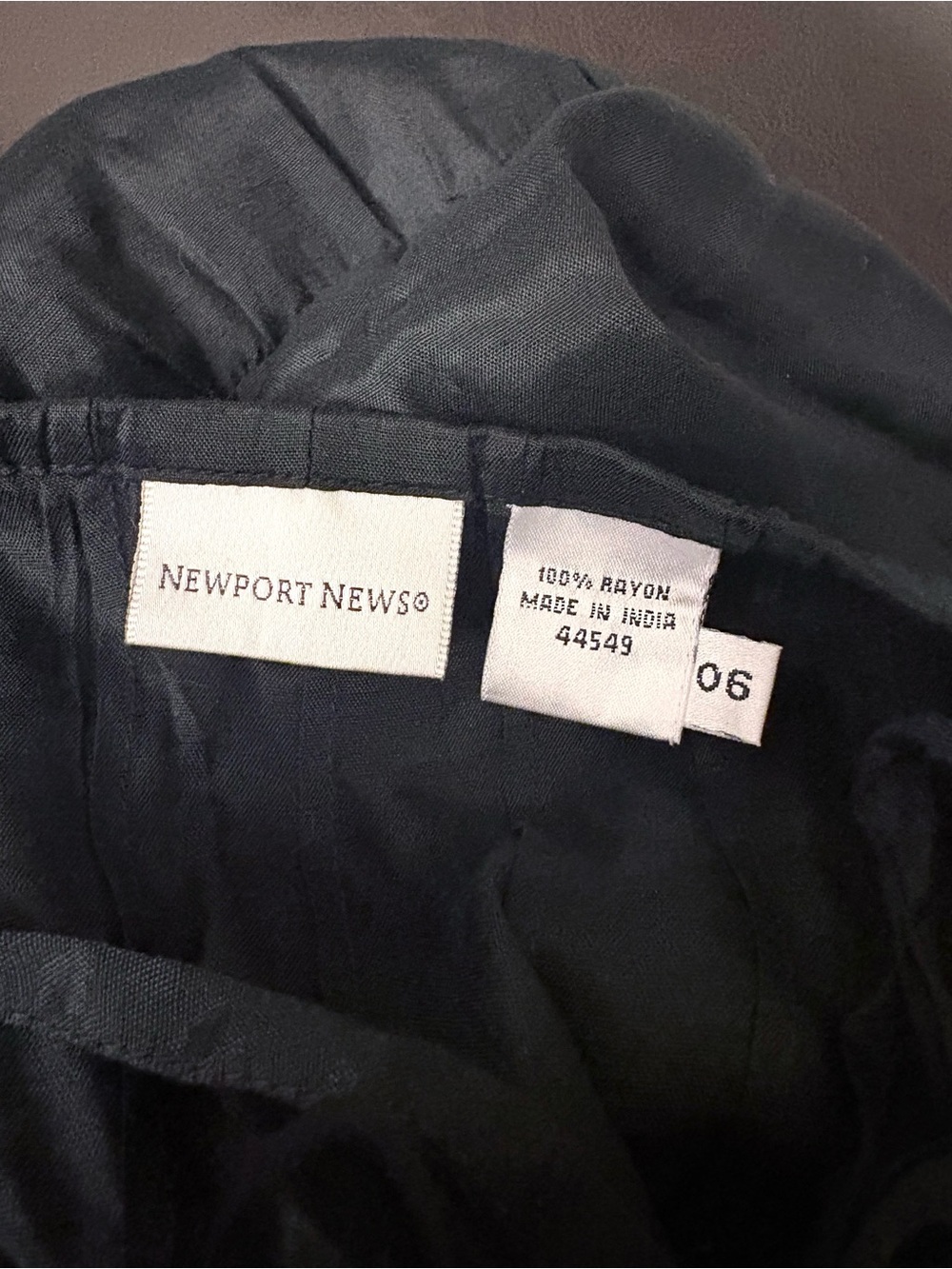 Vintage Newport News 100% Rayon Black Maxi Dress with Floral Trim - Picture 4 of 7